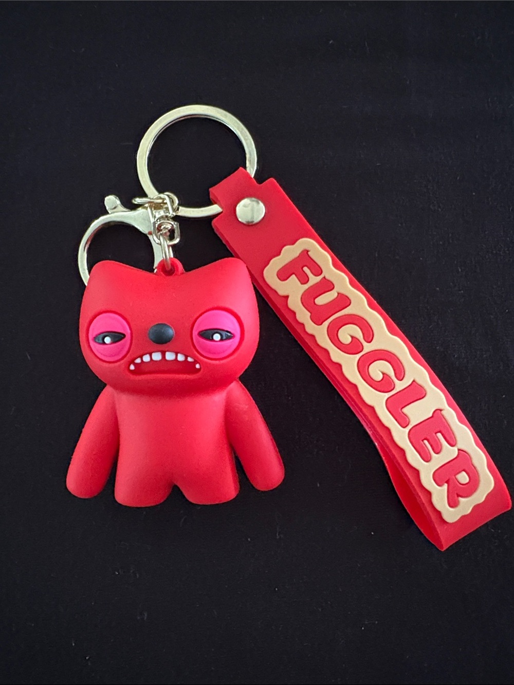 Red Fuggler Keychain Bag Charm With Strap